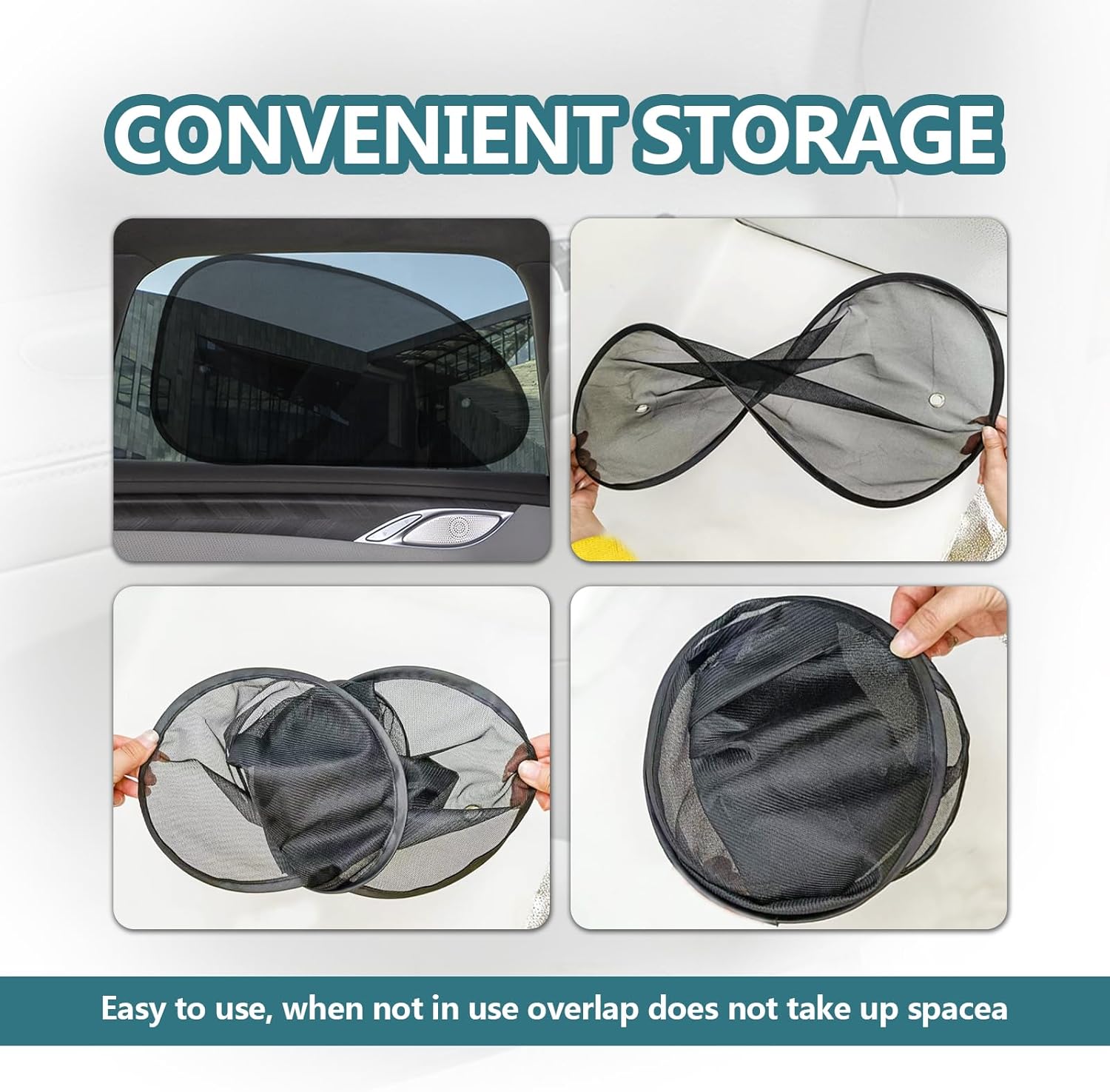 2PCS Universal Side Window Car Sun Shades Block Sun Rays Curtains Side Window Car Sun Shades Side Glass Covers Screen (Large)