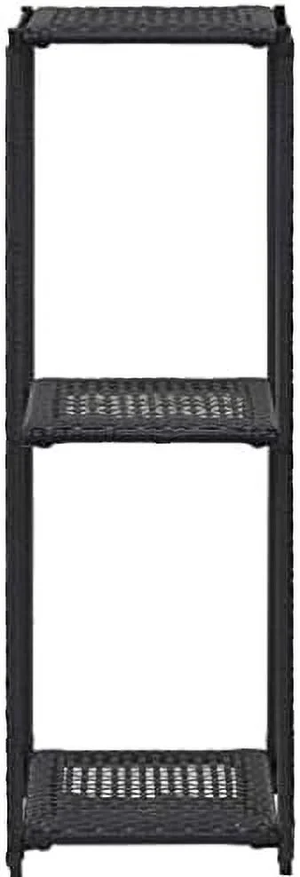 HOOMHIBIU Black Standing Bookshelves Display Rack Standing Unit   Rack for Living Room Bedroom Office with Ample  Space 11.8"x11.8"x35.4" Poly Rattan(Priority Delivery)