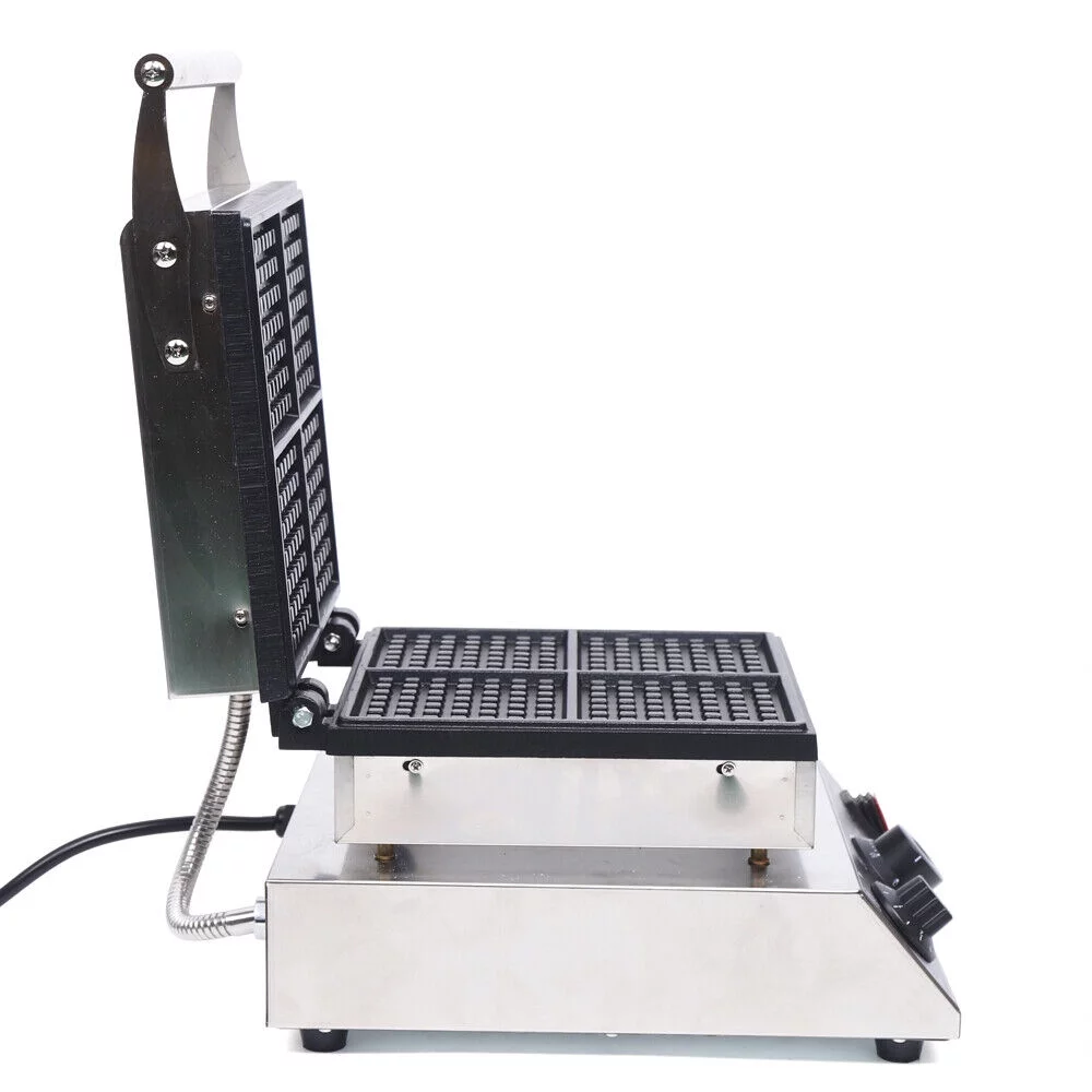 Waffle 4 Slices Machine 1750W Baker Commercial Electric Waffle Maker Non-Stick Waffle Maker