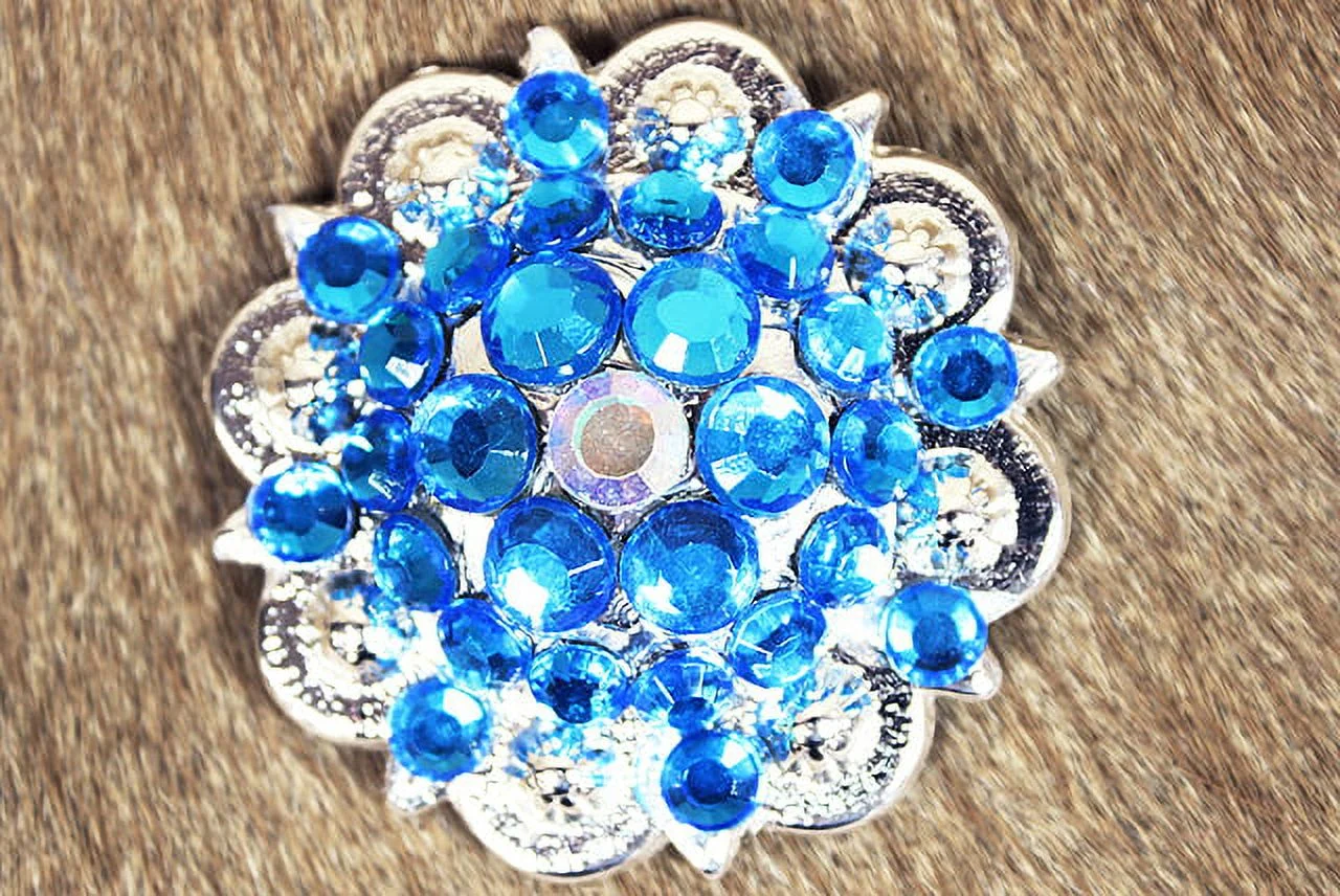10HS 8 Hilason Western Berry Conchos Glass Rhinestones Bling 1.5