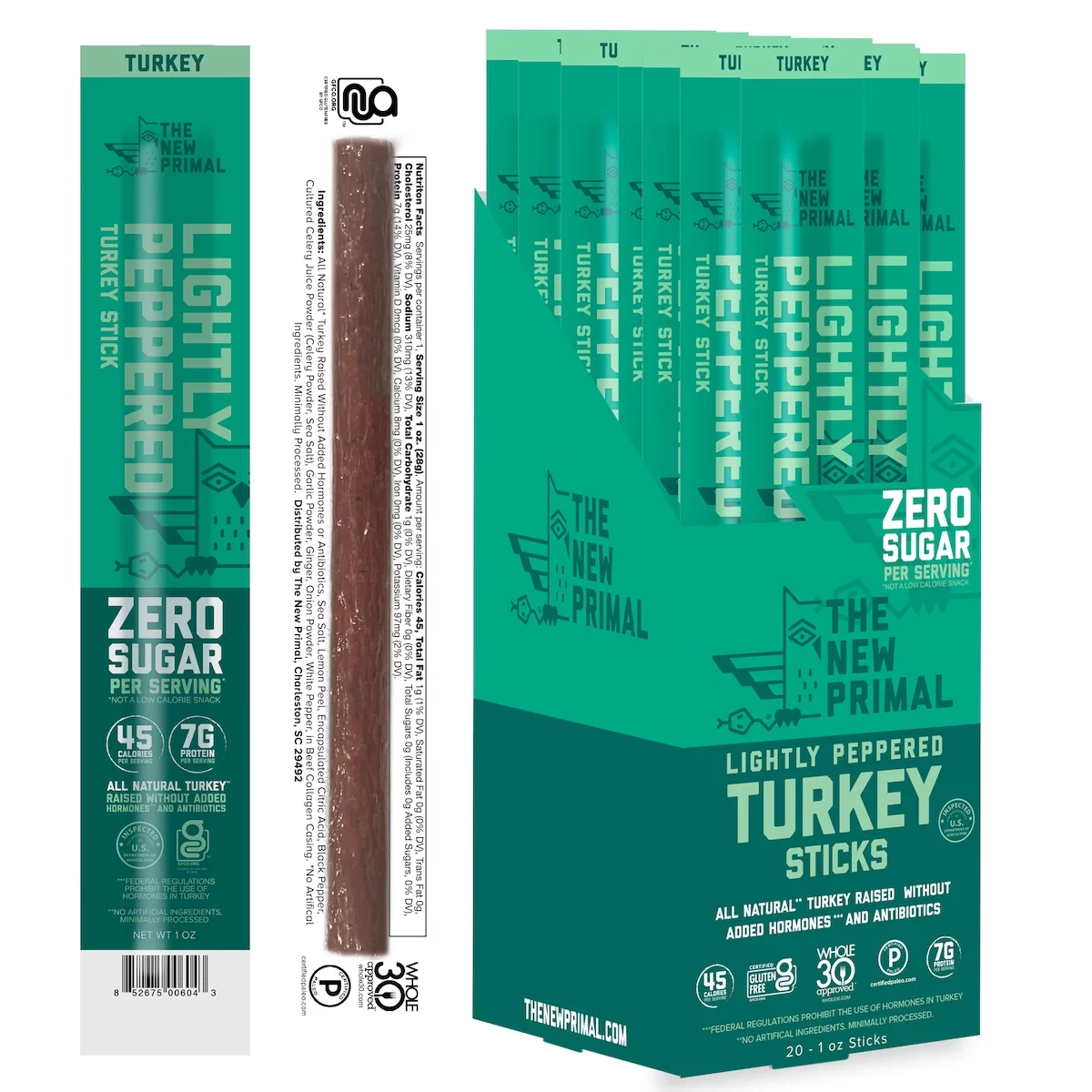 The New Primal Beef Sticks - Free Range - Case of 20 - 1 oz.