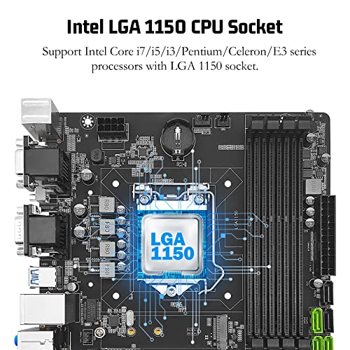 B85M PRO LGA 1150 Motherboard (Micro-ATX, DDR3, PCIe 3.0, NVME M.2, SATA 6Gb/s, VGA/DVI/HDMI-Compatible, Gigabit LAN) for Intel 4th Gen Core i7 i5 i3/Pentium/Celeron Series Processors