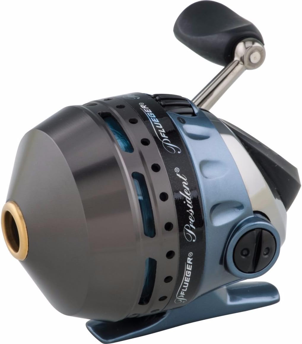 Pflueger President Spincast Reel, Size 10 Fishing Reel, Right/Left Handle Position, Aluminum Spool, Dial Drag System , multicolor