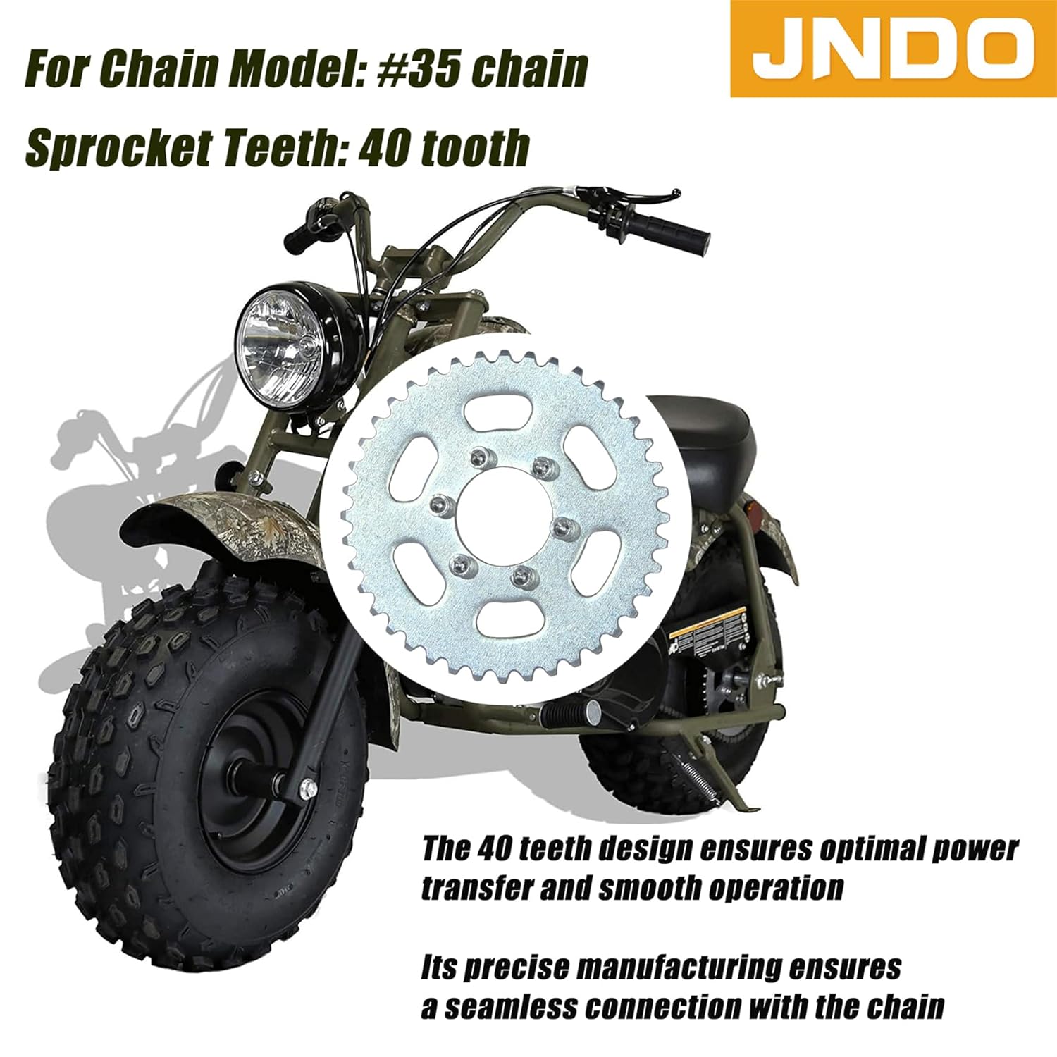 Mini Bike Sprocket 35 Chain, 40 Teeth Rear Sprocket Go Kart Sprocket Suitable for Mini Bike Go Kart Dirt Bikes