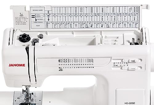 Janome HD3000 Heavy-Duty Sewing Machine with 18 Built-in Stitches + Hard Case