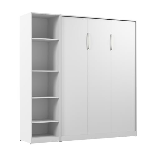 Bestar Claremont Queen Size Murphy Bed in Platinum Gray, Space-Saving Sleeping Arrangement for Multipurpose Area, Bedroom, or Guest Room