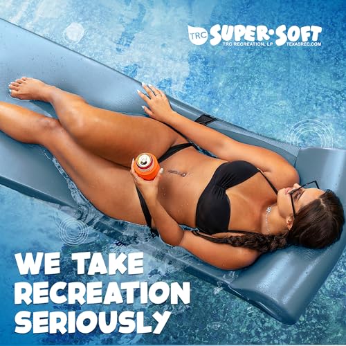 TRC Recreation Sunsation Vinyl Coated Foam Swimming Pool Float Mat Adult Lounger with Built-in Roll Pillow