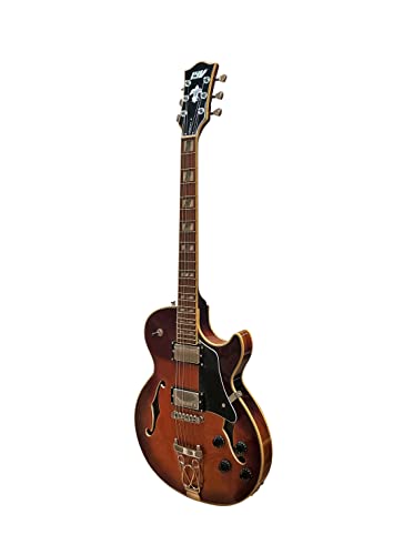IYV-IJZ-300A TSB Jazz Solid hollow-Body Electric Guitar, Tobacco Sunburst