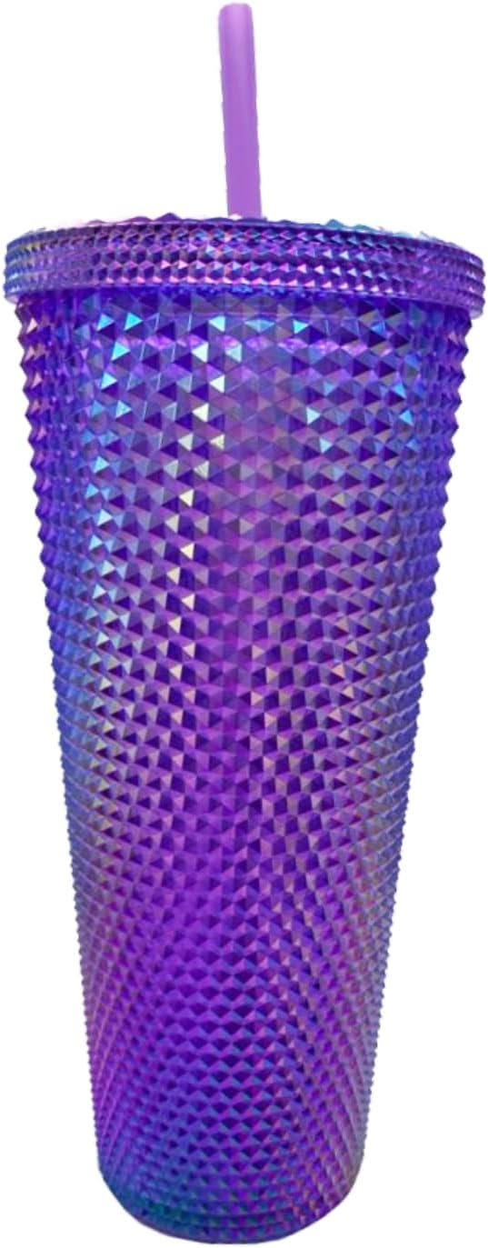 2022 Starbucks Studded Purple Oil Slick Venti 24oz Tumbler with straw