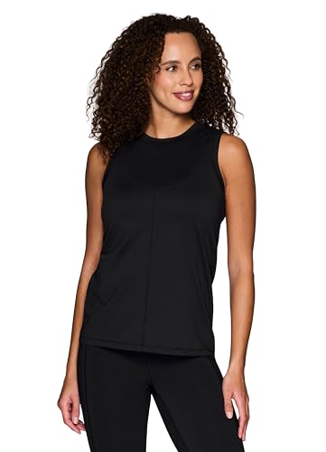 RBX Active Women's Micro Mesh Workout Tank, Sporty Seamed Quick Drying Crewneck Sleeveless Gym Shirt for Women