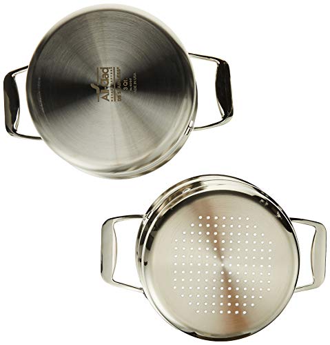 All-Clad BD55303 D5 Brushed 18/10 Stainless Steel 5-Ply Bonded Dishwasher Safe Casserole with Lid and Steamer Cookware, 3-Quart, Silver -
