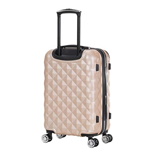 Kenneth Cole REACTION Diamond Tower Collection Lightweight Hardside Expandable 8-Wheel Spinner Travel Luggage, Black, 20-Inch Carry On