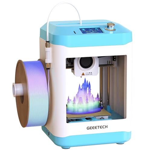 Geeetech 3D Printer for Kids & Beginners, High-Speed Mini 3D Printer, Auto-Leveling, Child-Safe Design, Fully Open Source Pre-Assembled STEM Learning Tool, 3.94x4.33x3.94in Print Size for Home/School