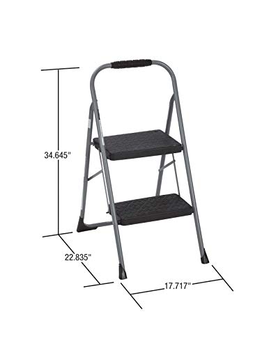 COSCO 2-Step Big Step, Steel Step Stool, Gray