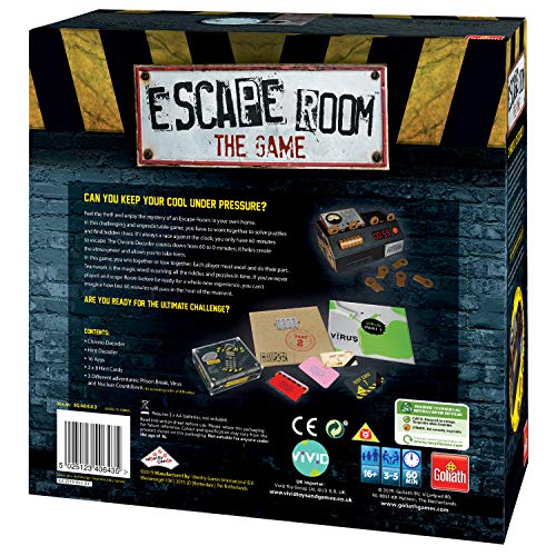 Goliath Games Presents: Escape Room - The Game | 3 Thrilling Escape Rooms in Your Own Home! | Board Games for Adults | for 3-5 Players | Ages 16+ | Styles May Vary