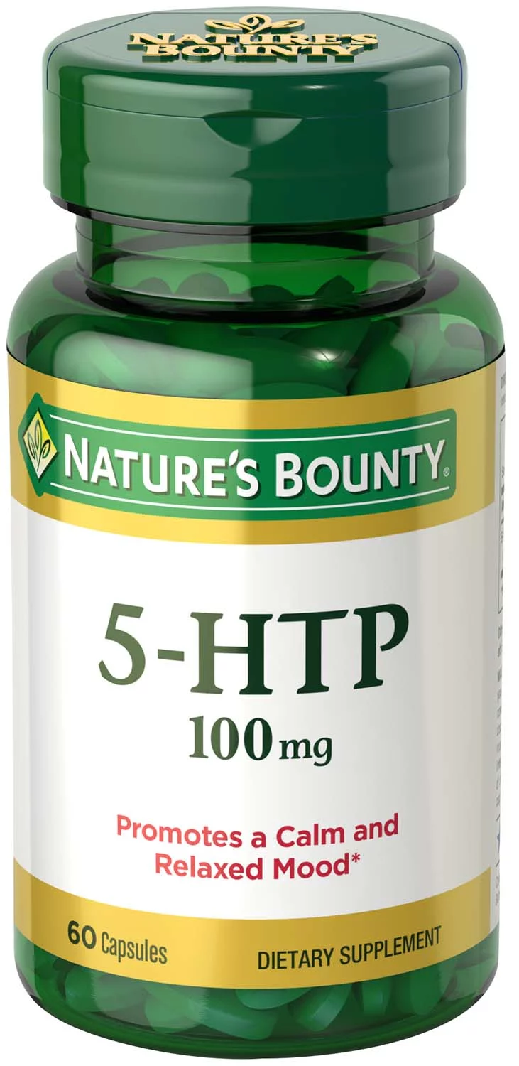 Nature's Bounty 5-HTP 100 mg Capsules, Supports Calm & Relaxed Mood, 60 Ct.