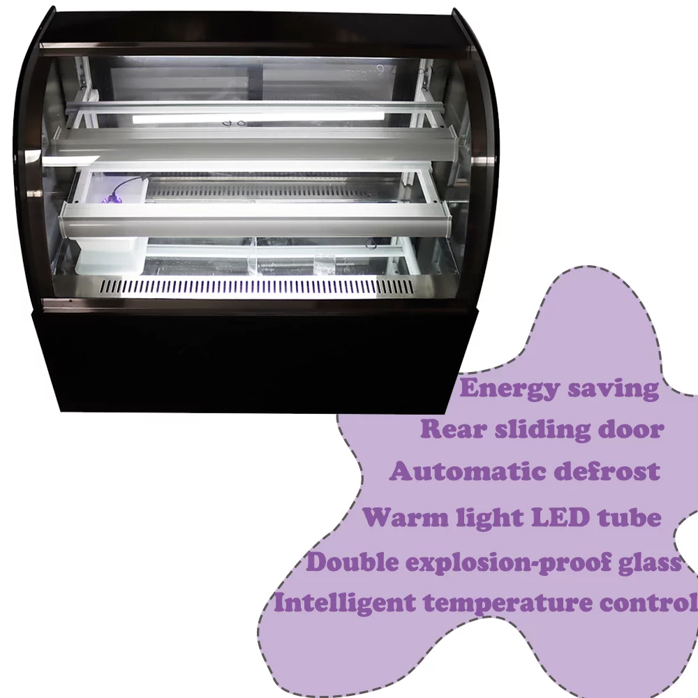 TECHTONGDA Refrigerated Cake Showcase Countertop Bakery Cabinet with Humidifying Function 220V