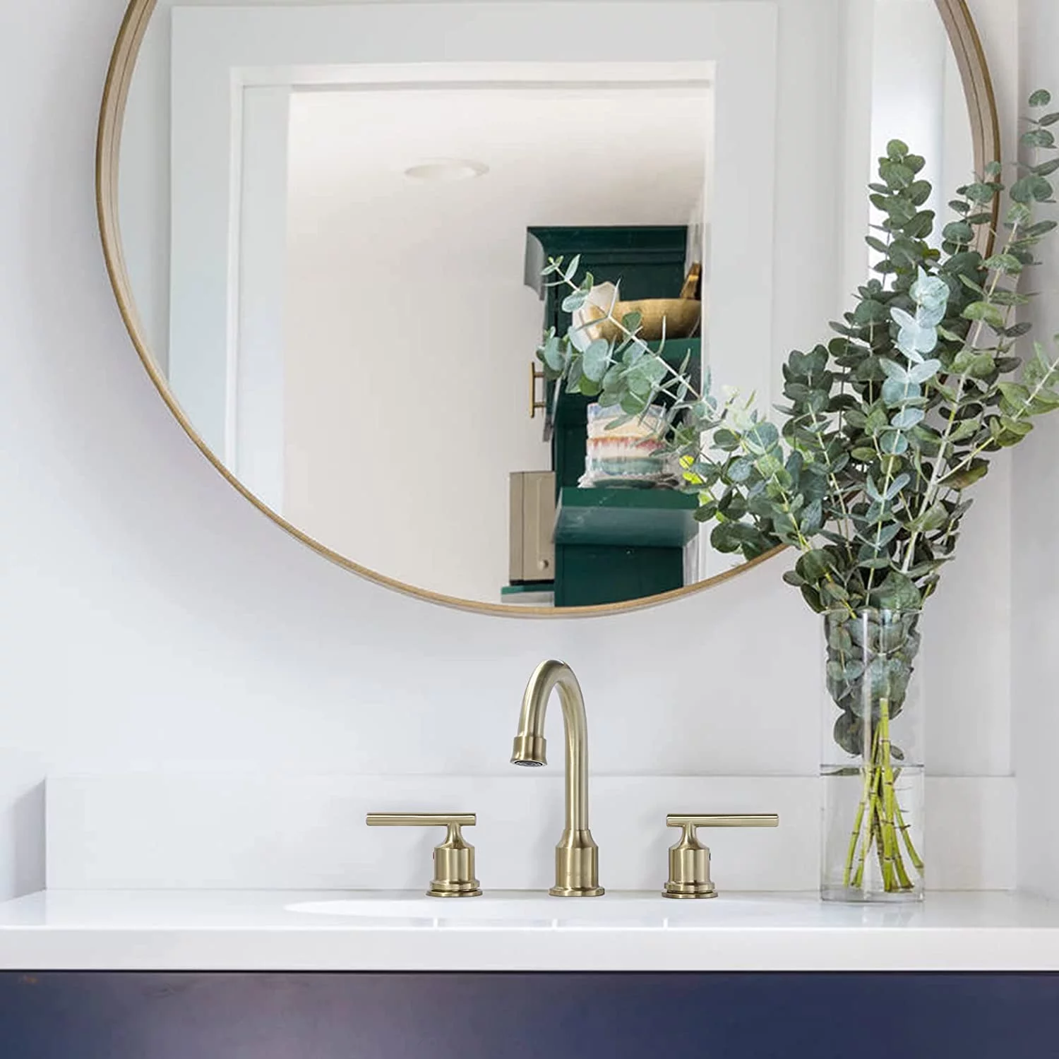 WOWOW Widespread Bathroom Faucet 3 Hole Basin Faucet Widespread 2 Handles Vanity Faucet