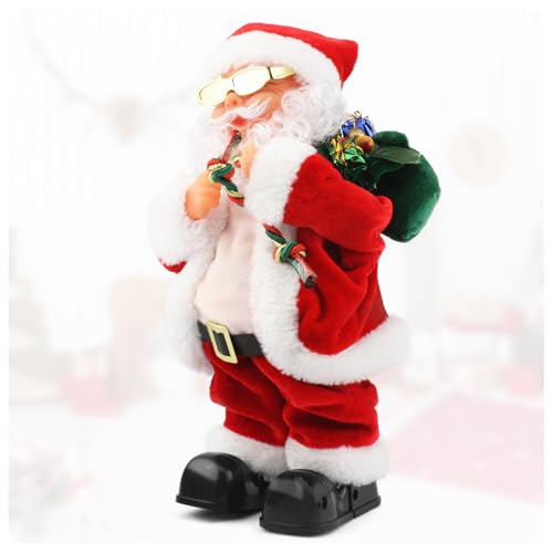 Electric Santa Claus Toy with Shaking Belly and Feet, Singing and Dancing Musical Christmas Doll, Xmas Gift