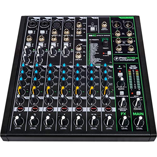 Mackie ProFX10 Go Battery-powered 10-channel Mixer with USB and Enhanced Effects