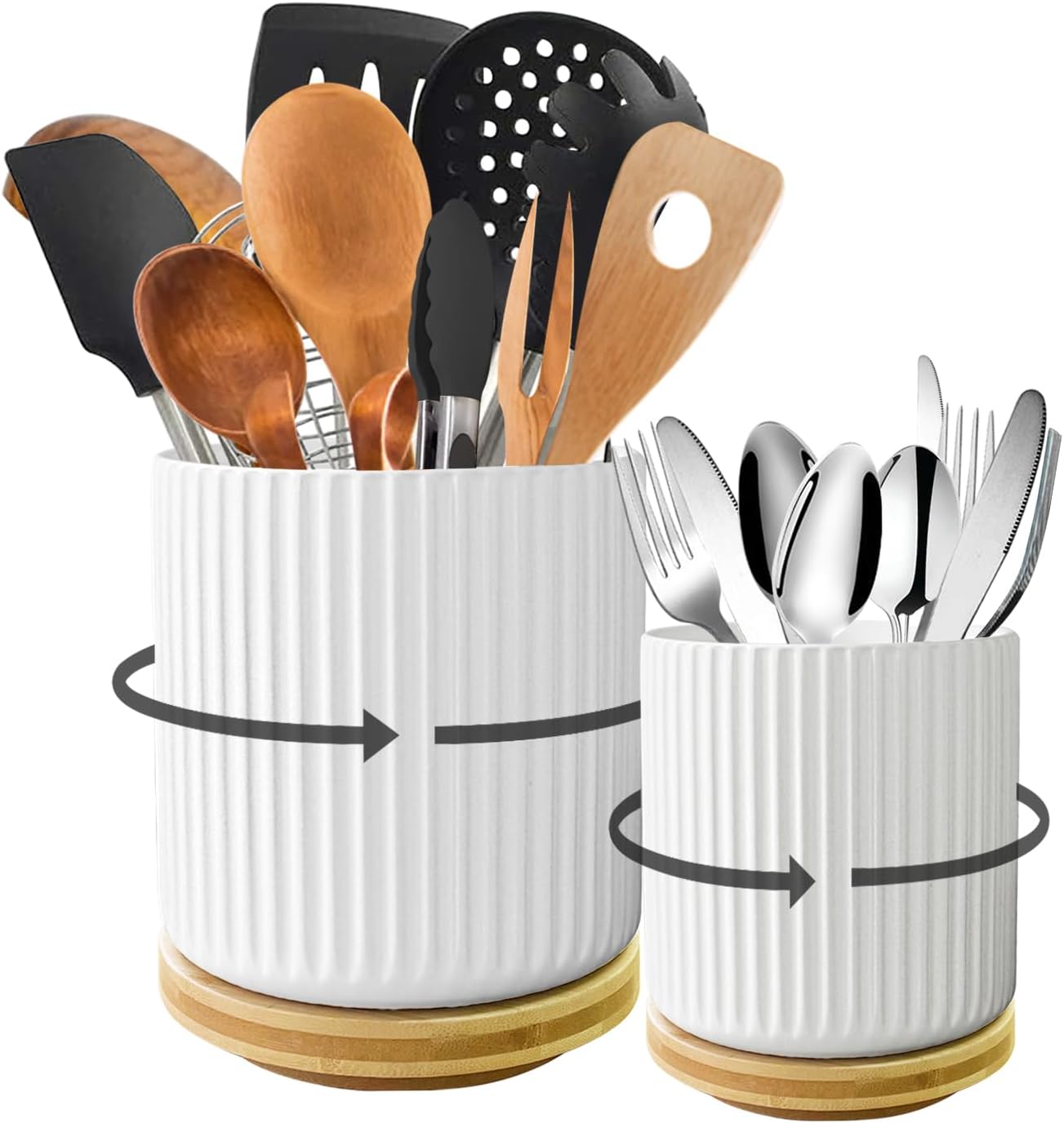 Utensil Holder, 360° Rotating Kitchen Utensil Holder for Countertop,6.9