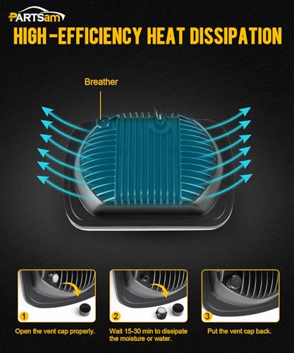 Partsam 2PCS Rectangle H6054 LED Headlights 5x7 7x6 Headlamp Hi/Low Sealed Beam H4 9003 Plug 6054 H5054 Compatible with S10 Blazer Express Van/Wrangler YJ XJ Cherokee Truck Van