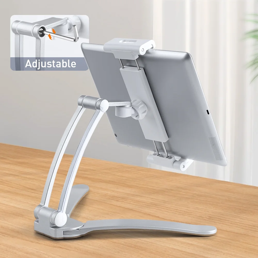onn. 2-in-1 Tablet Stand Holds Most Devices with 5.5''-12.9'' Screens, Rotates up to 360º