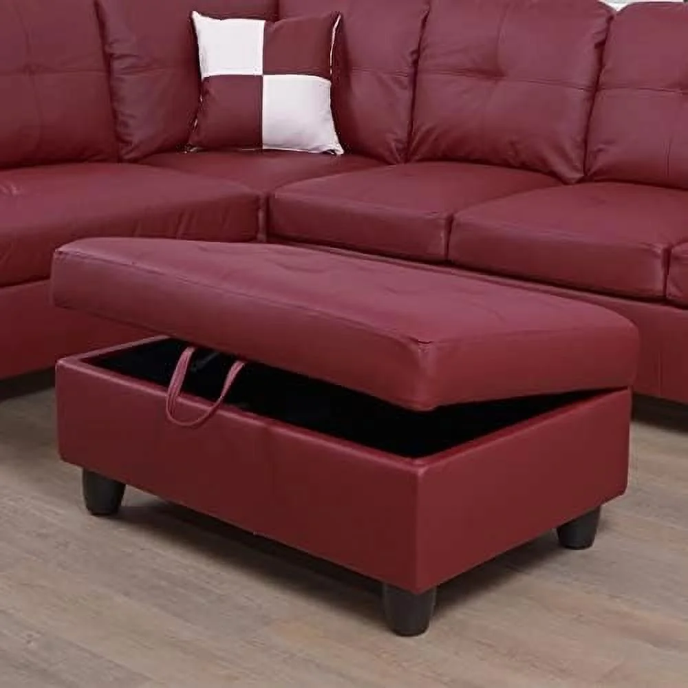 xrboomlife Ottoman  Modern Leather Ottoman for Living Room  Apartment and Small Space(Size  28.5''x19''x17.5''H  B-Grey)