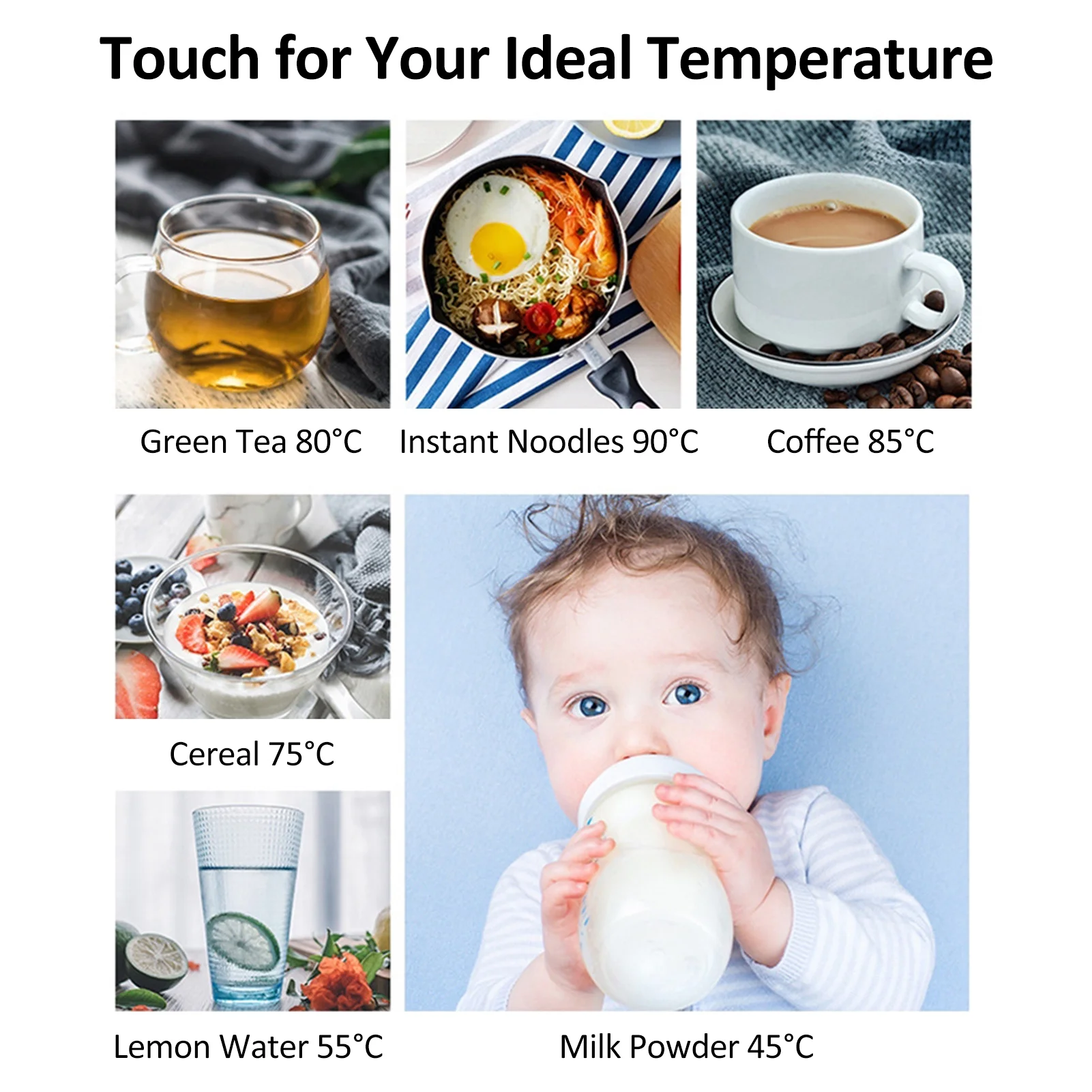 Nebublu Electric cup,Smart Temperature Kettle 12V/24V 400mL Temperature Kettle Coffee Stainless Steel Heated Car Cup 400mL Stainless Steel Water Kettle Smart ERYUE Cup ERYUE12V/24V Tea Coffee Water