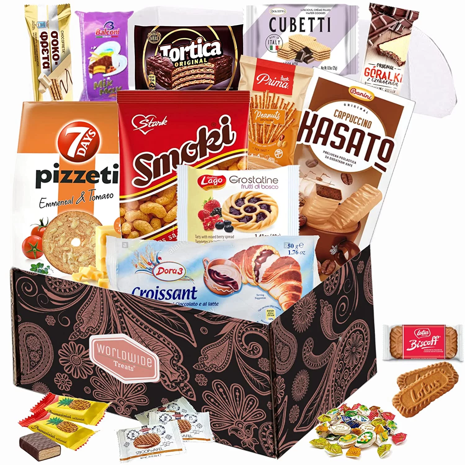 Worldwide Snacks Mix Care Package - Cookies Gift Box Assortment for Birthdays or Holidays