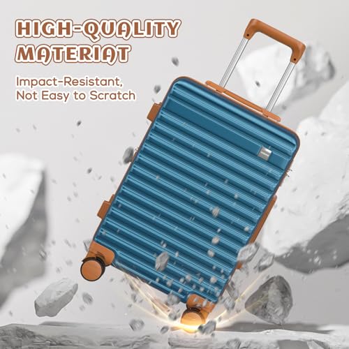 imiomo 20 Inch Expandable Carry on Luggage Sets with Spinner Wheels, Hard Shell Lightweight Rolling Travel Carry-on Suitcase with TSA Lock, Black