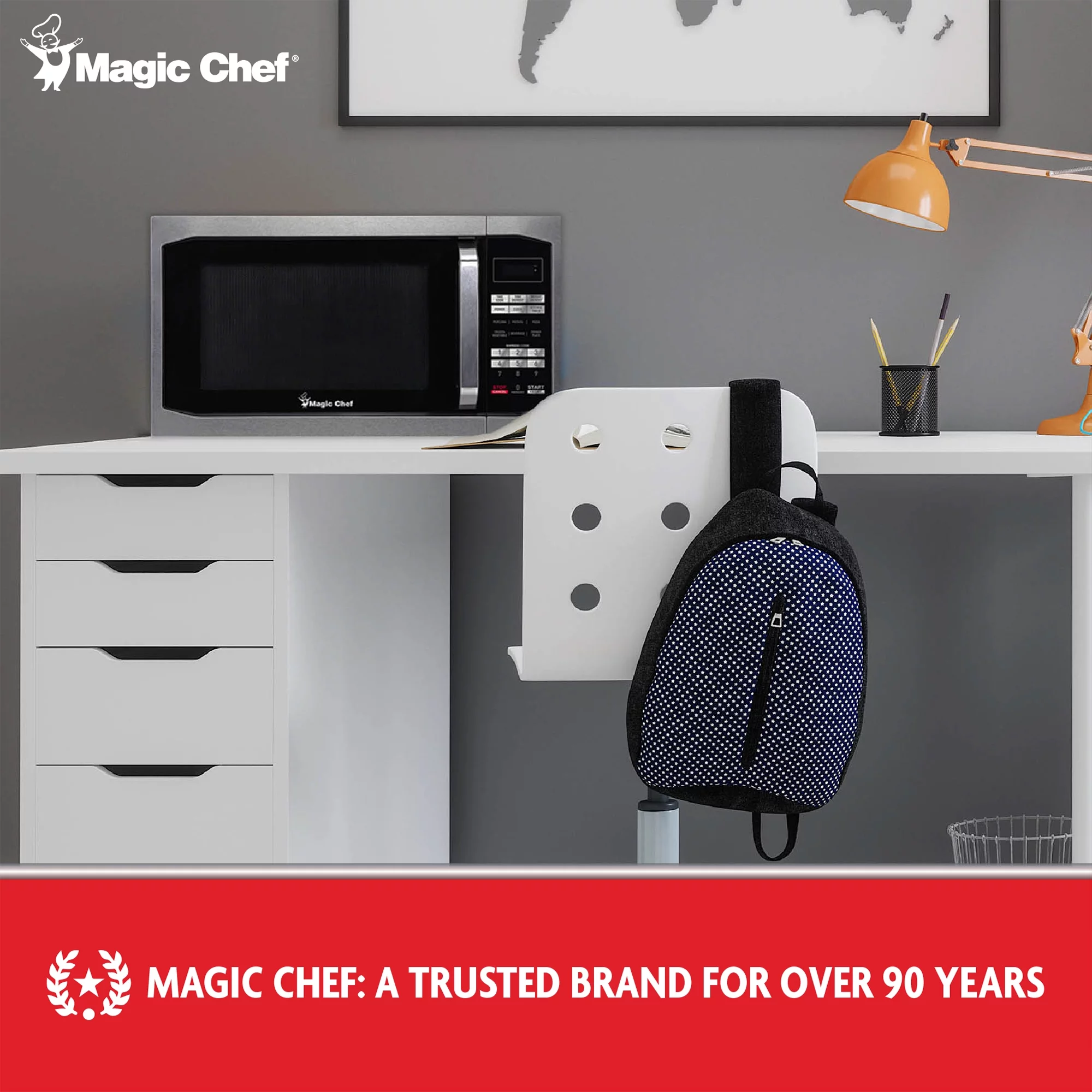 Magic Chef 1100 Watt 1.6 Cu. ft. Digital Countertop Microwave, Stainless Steel, New