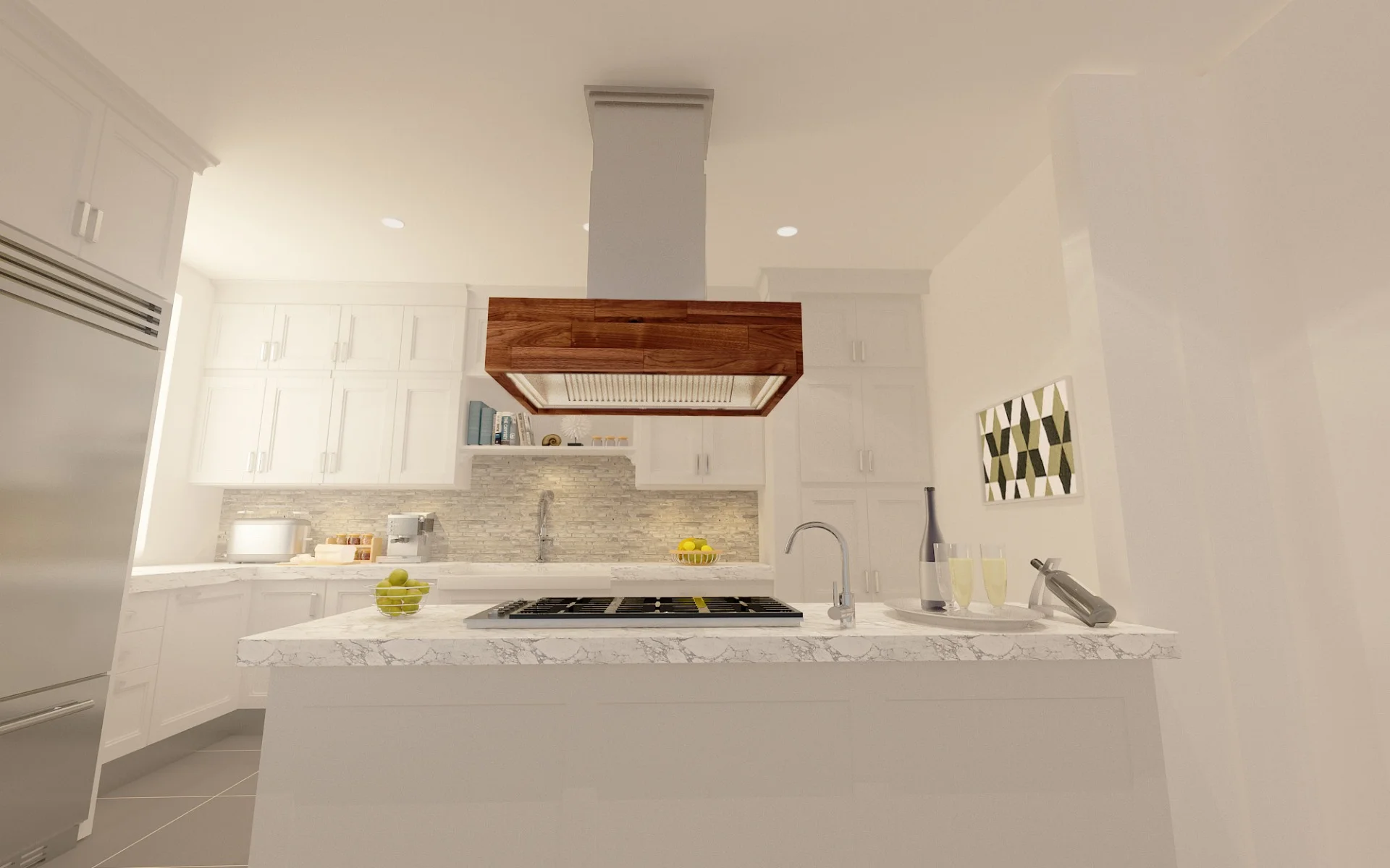 ZLINE 42 in. 1200 CFM Designer Series Wooden Island Mount Range Hood in Butcher Block (681iW-42)