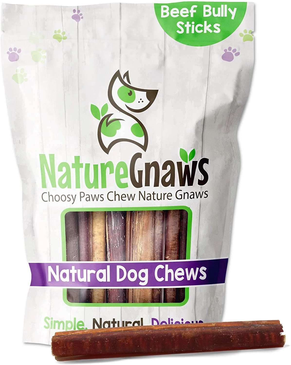 Nature Gnaws Natural Large Beef Bully Sticks for Dogs 5-6