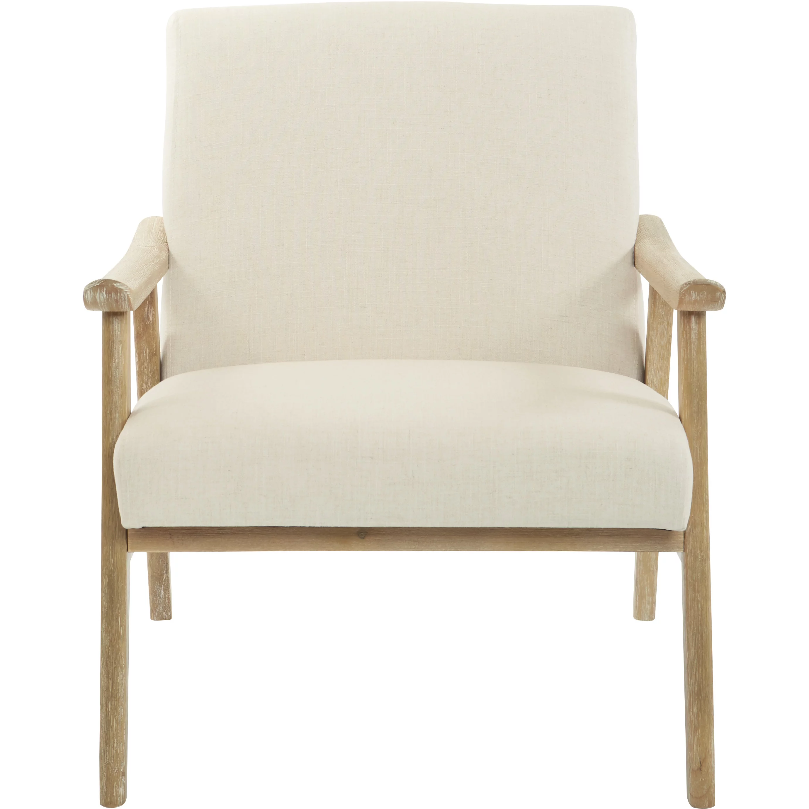 OSP Home Furnishings Weldon Chair in Linen fabric with Brushed Finished Frame