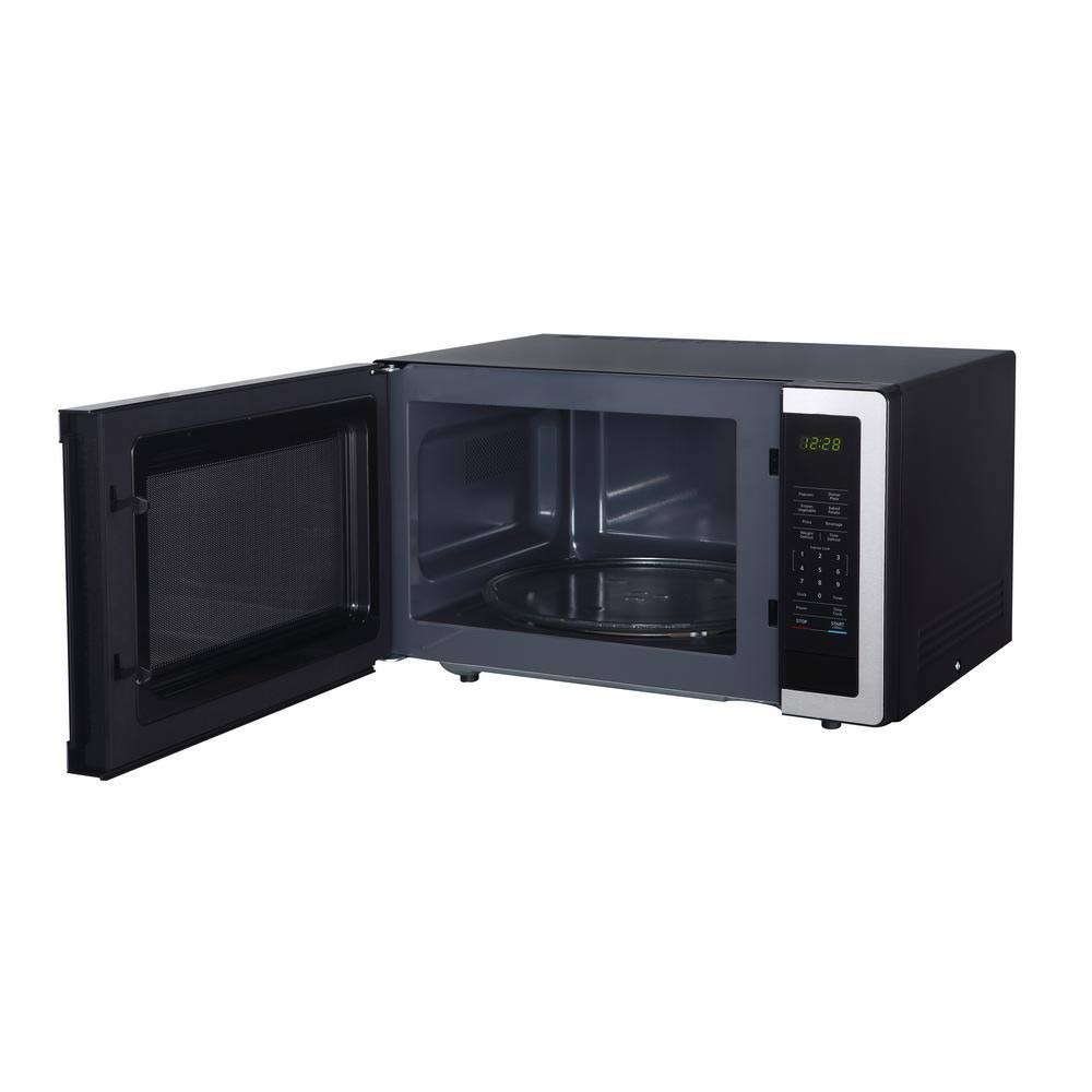 Magic Chef 1.1 Cu. ft. Countertop Microwave in Stainless Steel with Gray Cavity