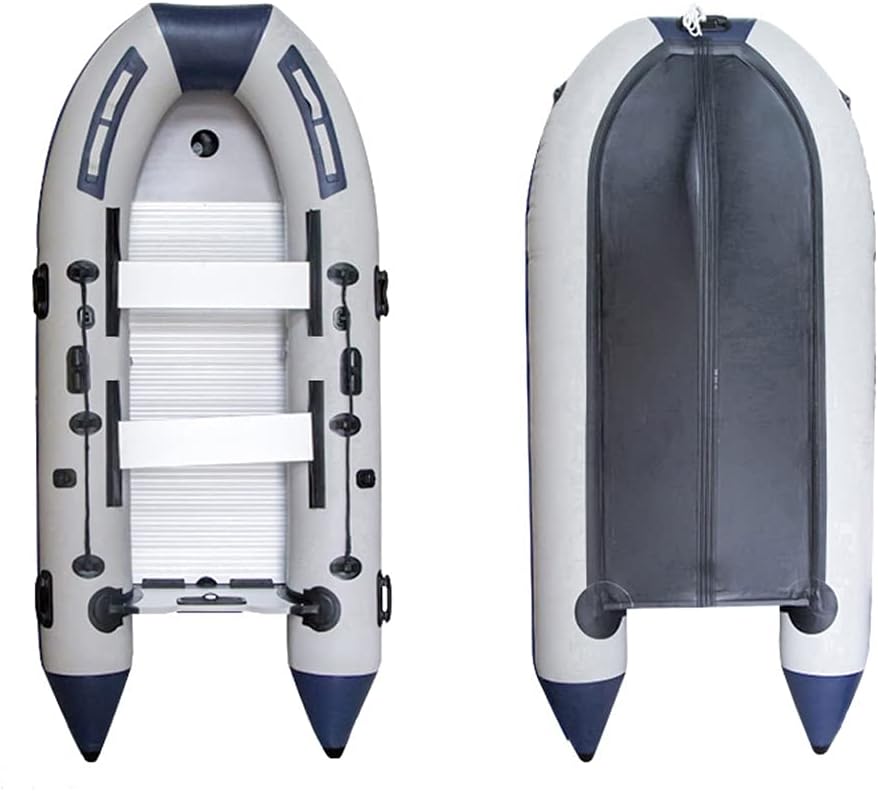 Inflatable Fishing Boat Canoe for Adult 7.5 ft 2-Person Portable Inflatable Rafts Kayak with Aluminum Alloy Bottom Apply to Oce Sea Lake in