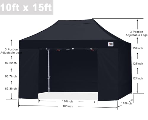 ABCCANOPY Easy Pop Up Canopy Tent with Sidewalls 10x10 Commercial -Series, White
