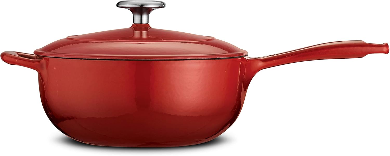 Tramontina Enameled Covered Saucier Cast Iron 3-Quart Gradated Red, 80131/061DS