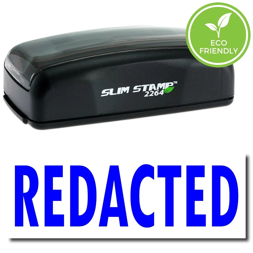Large Pre-Inked Redacted Stamp with Green Ink