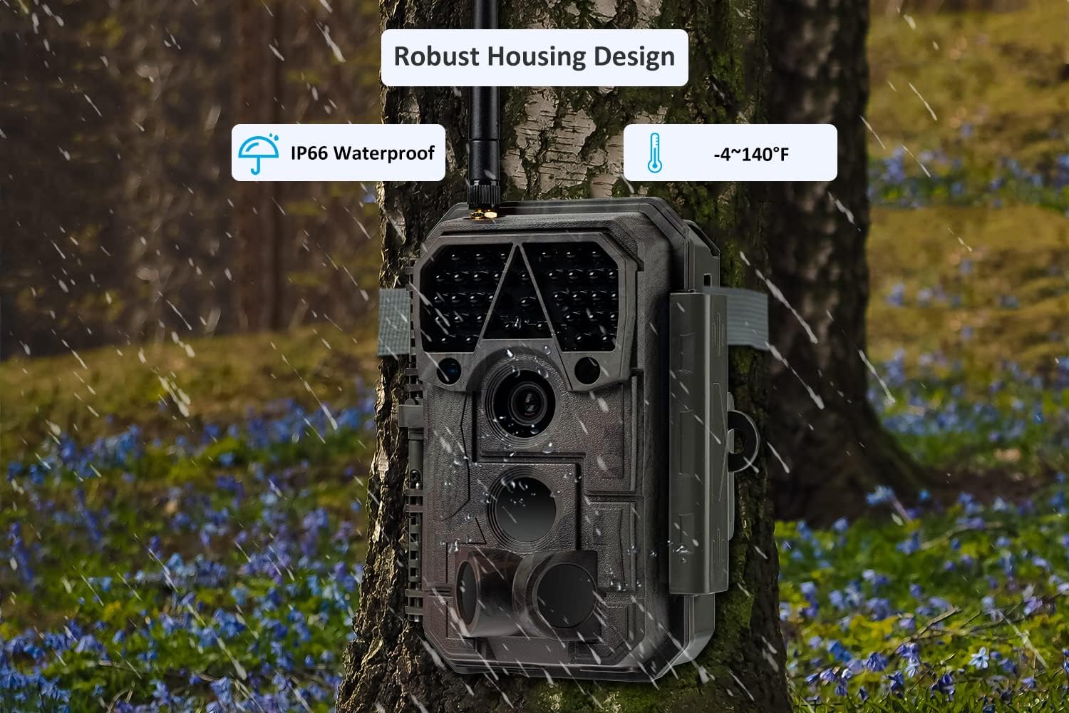 Meidase P100 WiFi Trail Camera (2022), 32mp 1296p, Game Cameras with 100ft Night Vision Motion Activated Waterproof, Compatible with Bluetooth, Dedicated Phone App