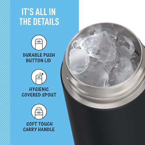 THERMOS FUNTAINER 16 Ounce Stainless Steel Vacuum Insulated Bottle with Wide Spout Lid, Apricot