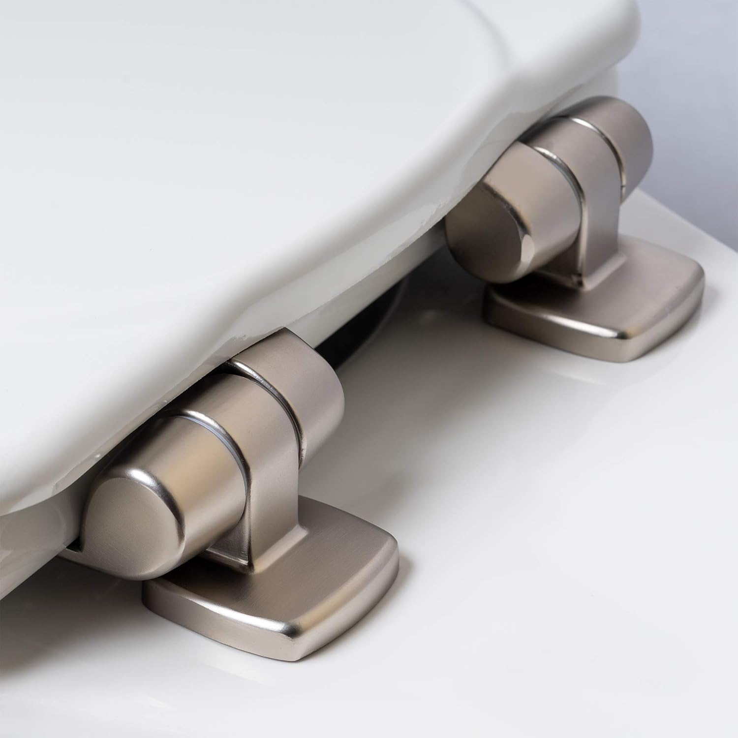 BEMIS 19170NISL 346 Alesio II Toilet Seat with Brushed Nickel Hinges will Slow Close, Never Loosen and Provide the Perfect Fit, ELONGATED, High Density Enameled Wood, Biscuit/Linen