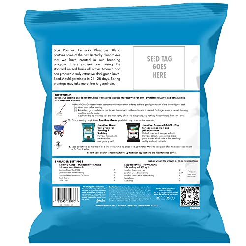 Jonathan Green (11980) Blue Panther Kentucky Bluegrass Grass Seed - Cool Season Lawn Seed (25 lb)