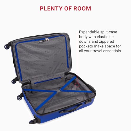 SwissGear 7366 Hardside Expandable Luggage with Spinner Wheels, White, Carry-On 19-Inch