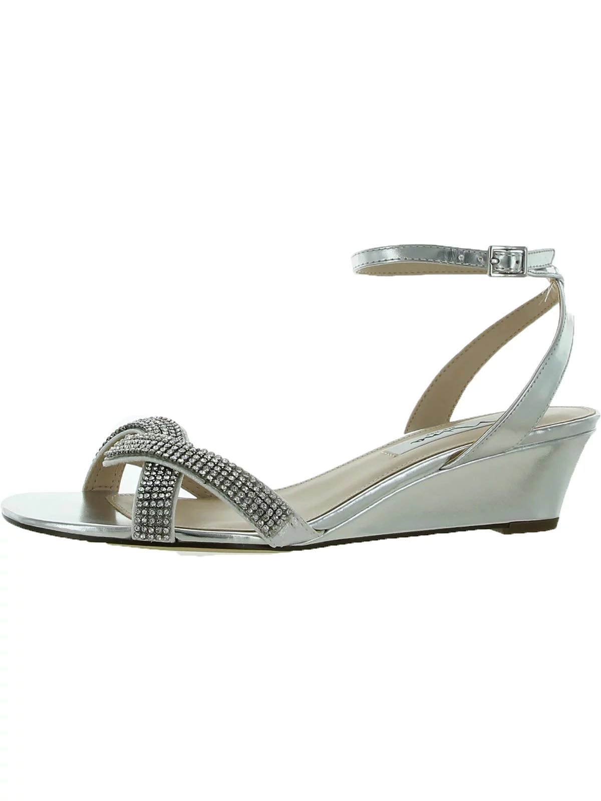 Nina Womens Florina Patent Leather Embellished Evening Sandals