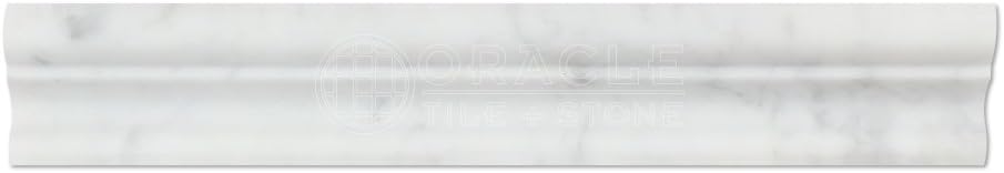 Carrara White Italian (Bianco Carrara) Marble Crown Mercer Molding Trim, Honed