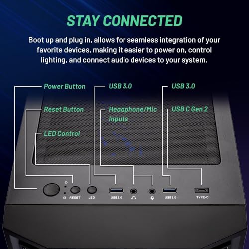 Skytech Archangel Gaming PC Desktop, Intel i5 13400F 2.5 GHz (4.6GHz Turbo Boost), NVIDIA RTX 4060 8GB GDDR6, 2TB SSD, 32GB DDR5 RAM 5200 RGB, 650W Gold PSU, Wi-Fi, Win 11 Home