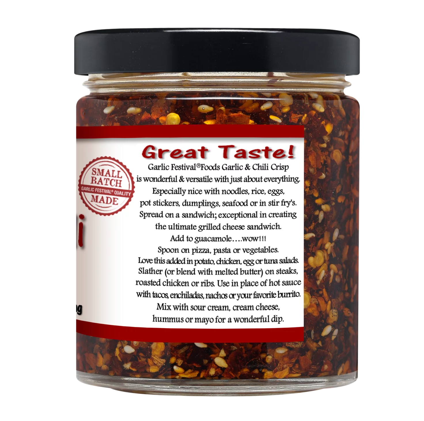 Garlic Festival Foods Garlic & Chili Crisp Oil Net Wt. 6 oz.