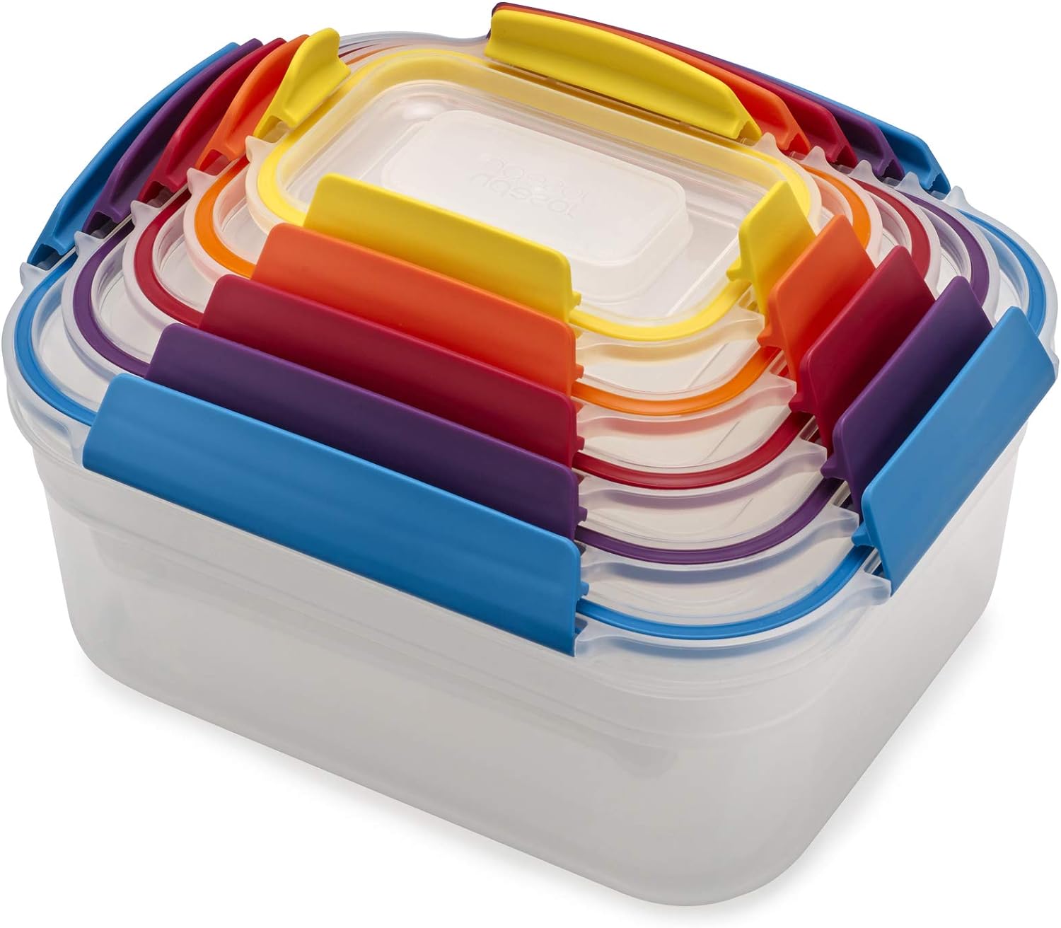 Joseph Joseph Nest Lock 10-Piece and Nest 12-Piece Plastic Food Storage Container Sets with Lockable Airtight Leakproof Lids